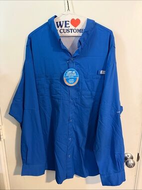 Columbia Royal Blue Men's UPF Fishing Shirt